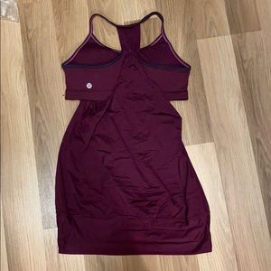 Burgundy No Limits tank top (attached sports bra)